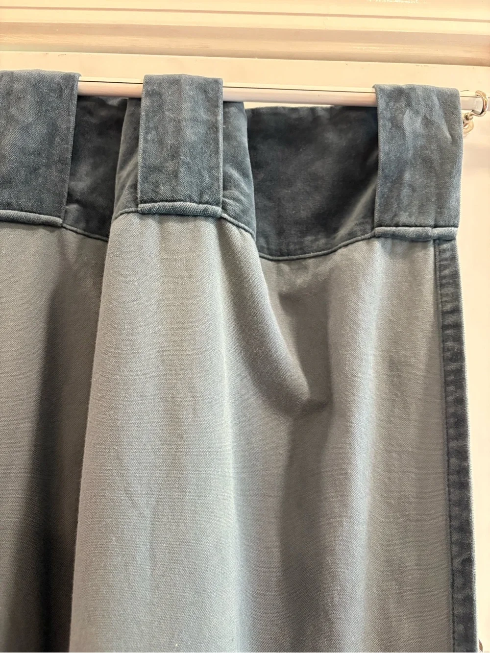 West Elm blue curtain set